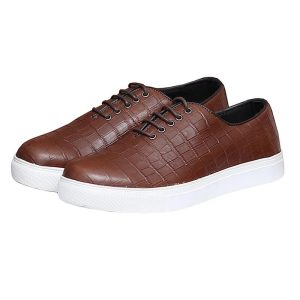 Men's Casual Shoes, Brown Shoes with White Sole