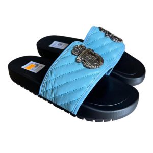 Luxury Sandals and Slippers for Men. Blue Open Shoes for men