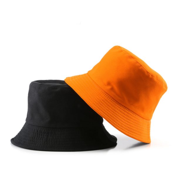 Plain 2in1 Bucket Hats for both men and women. Orange Top, Black Inside
