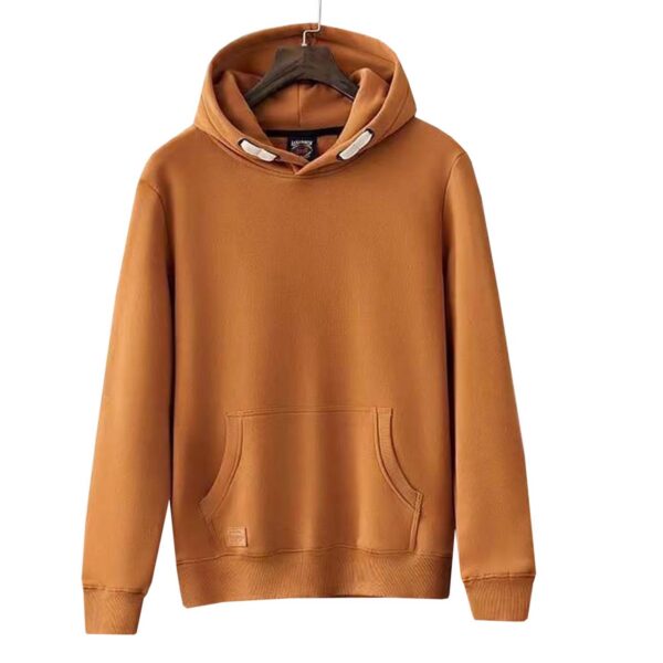 Hoodies and Jumpers for Men without zipper. Orange Hoodie with no zip