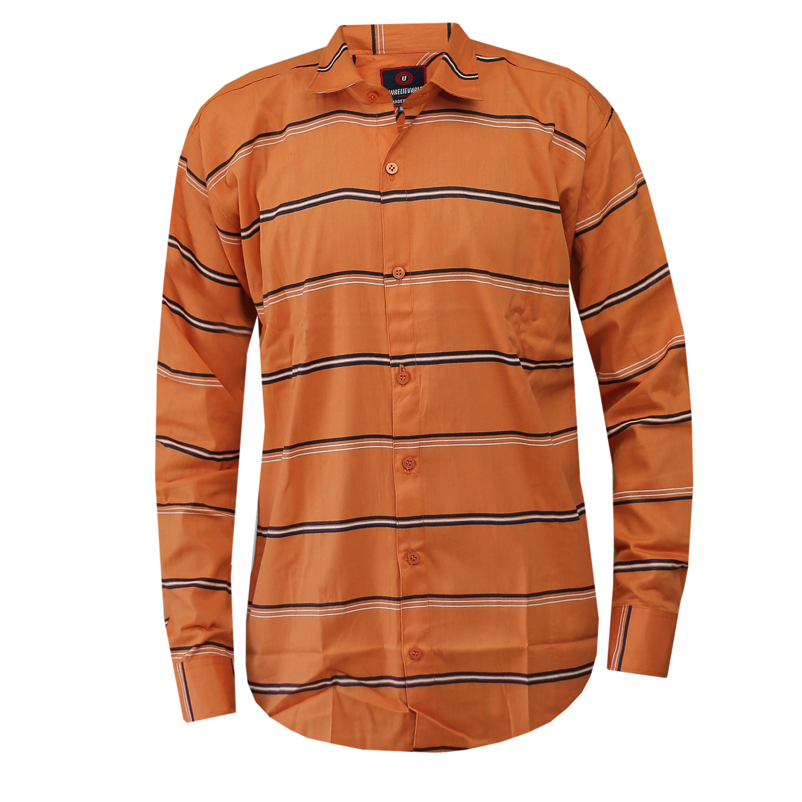 Long Sleeved Orange Stripped Shirt