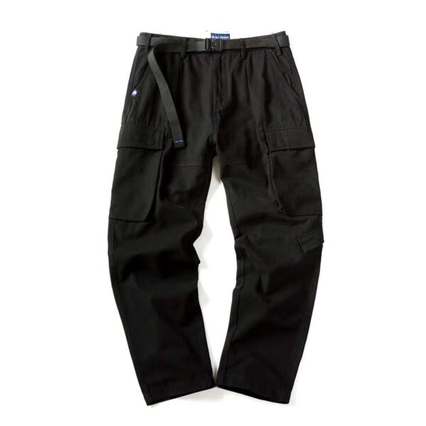 Black Cargo Pants with Belt - Men's Trousers