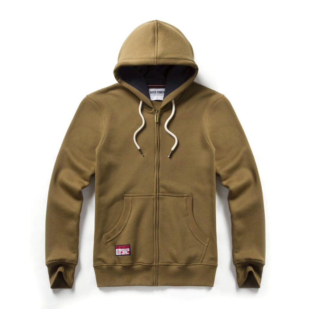 Basic Power Hoodie with Zipper - Men's Hoodies perfect clothing for warmth