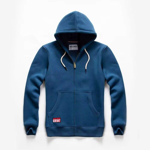 Basic Power Hoodie with Zipper - Blue - Men's Hoodies and Sweaters - Jumpers