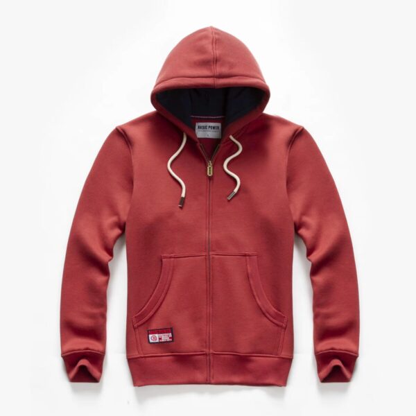 Red Basic Power Hoodie with Zipper