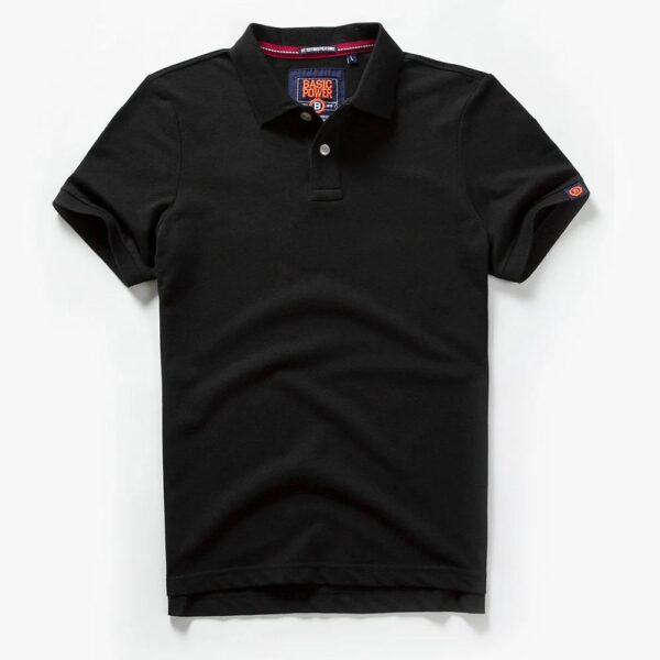 Black Basic Power Polo Shirt - Collar T-Shirts