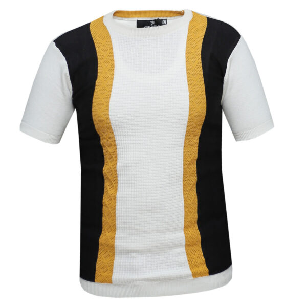 Knitted T-Shirt for Men - Sweater Type - Yellow Black