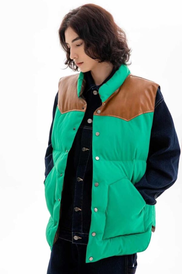 Green Sleeveless Jacket for Men available at Fashion Clinik