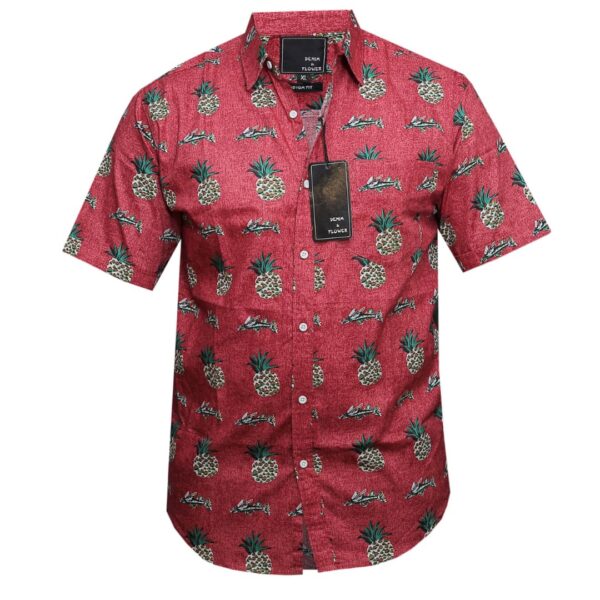 Denin & Flower Short Sleeved Beach Shirt