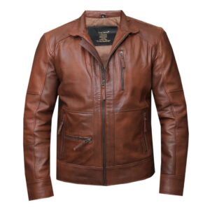 Home 61 Brown Leather Jackets for Men available at Fashion Clinik in Wandegeya Kampala