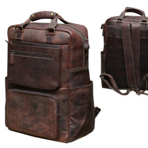 Big Brown Leather Backpack