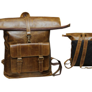 Brown Pouch Leather Bag Backpack
