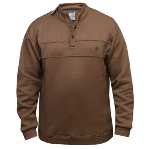 Brown Quarter Button Sweater