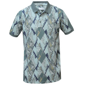 Home 81 Coloured Abstract Blue-Green Polo T-Shirt - Men's Casual Wear Polo T-Shirts