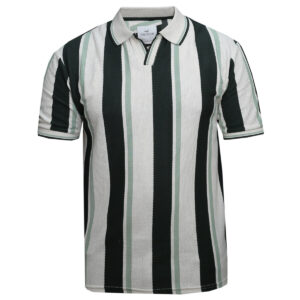 Green Striped Polo T-Shirt