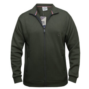 Green Zipup Sweater Jacket - Full Collar