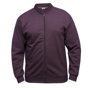 Maroon Zip Up Sweater Jacket - Half Collar