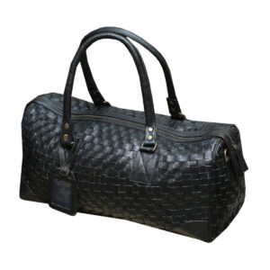 Mat-Like Design Leather Duffle Bag