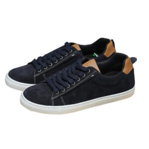 Navy Blue Suede Sneaker Shoes with White Sole