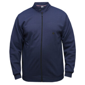 Navy Blue Zip Up Sweater Jacket - Half Collar