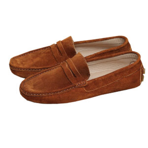Home 35 Orange-Brown Suede Moccasins