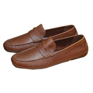 Plain Brown Leather Moccasins - Shoes for Men