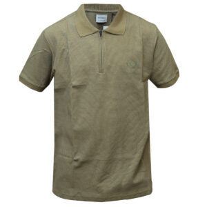 Plain Green Polo T-Shirt with Quarter Zip
