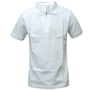 Plain White Polo T-Shirt with Quarter Zip