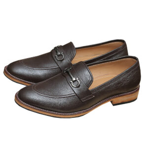 Premium Brown Penny Loafer Shoes with Buckle - Loafers for Men