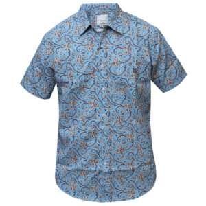 White & Maroon Pattern Shirt - Short Sleeved Beachwear