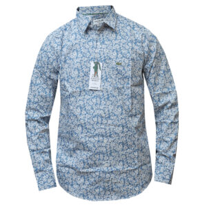 Blue and White Long Sleeved Lacoste Shirt