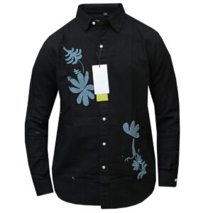 Embroidered Black Long Sleeve Shirt