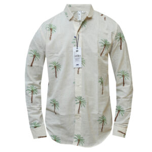 Embroidered Shirt - Green Palm Trees