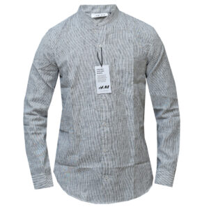 Grey Long Sleeved Collarless Shirt for men