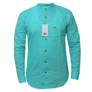 Lacoste Turquoise Collarless Shirt - Long Sleeved Shirt