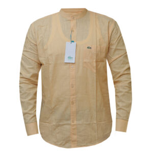 Lacoste Yellow Collarless Long Sleeved Shirt
