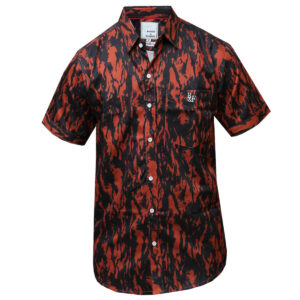 Molten Lava Red & Black Short Sleeved Beachwear Shirt