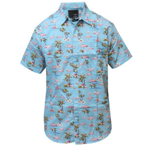 Pink Flamingos Beach Wear Shirt - Short Sleeved Shirt