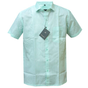 Plain Light Green Shirt for Men - Short Sleeved