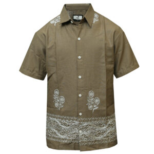 Royal Design Green Short Sleeved Shirt with Classic Embroidery