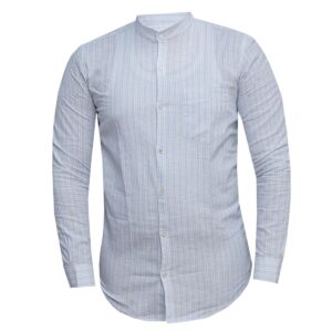 Striped Long Sleeved Collarless Shirt