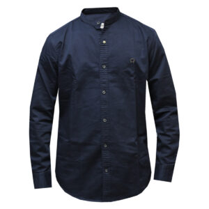 Navy Blue Collarless Shirt for Men - Men's Casual Shirts for Men - Premium Men's Clothing in Kampala