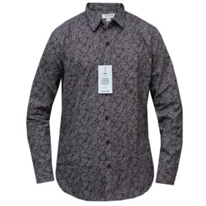 Maroon and Grey Designer Long Sleeved Lacoste Shirt for Men