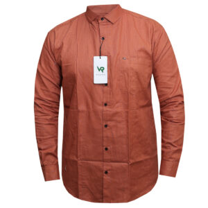 Plain Orange Linen Shirt - Long Sleeved Shirt