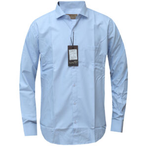 Plain Sky Blue Long Sleeved Gentle Shirt for Men