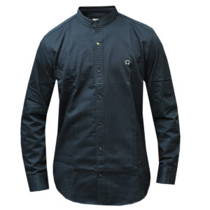 V9 Collarless Teal Blue Long Sleeved Shirt