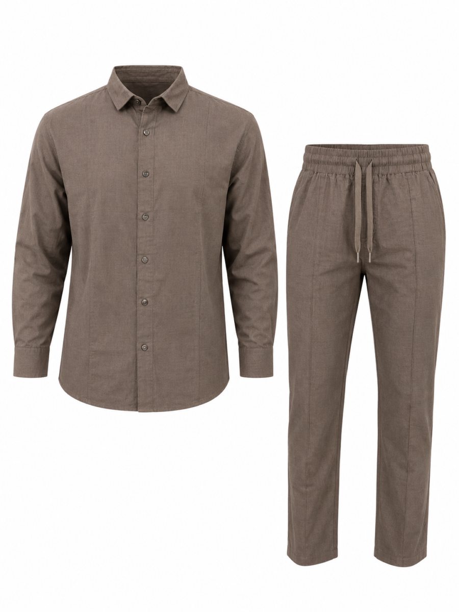 Linen 2-Piece for Men - Matching Shirt and Pant Set 1 Linen 2-Piece for Men - Matching Shirt and Pant