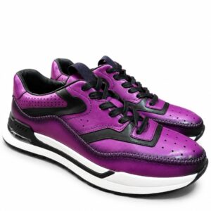 Purple Leather Sneaker Shoes for Men