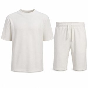White Shorts and T-Shirt 2 Piece Outfit for Men