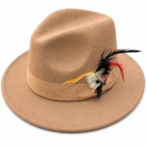 Camel-colored wool felt Fedora Hat